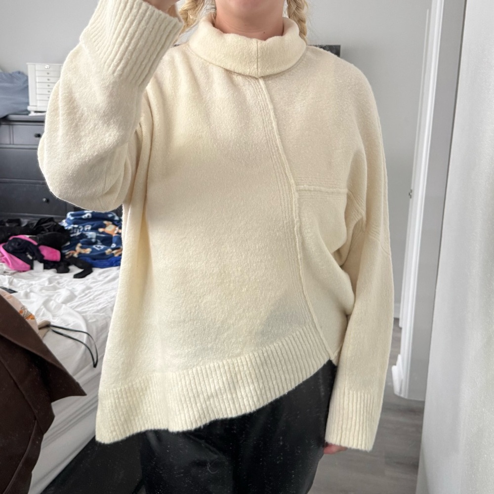 All Saints LockRoll Nexk Astmmetric Sweater NWT